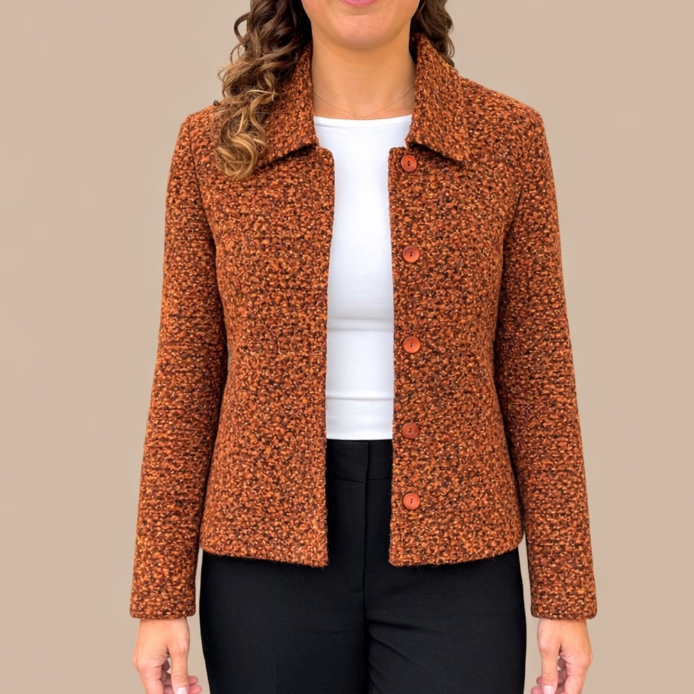 Vintage Vicini by G.A.T. Brown Caramel Bouclé Jacket - made in Germany